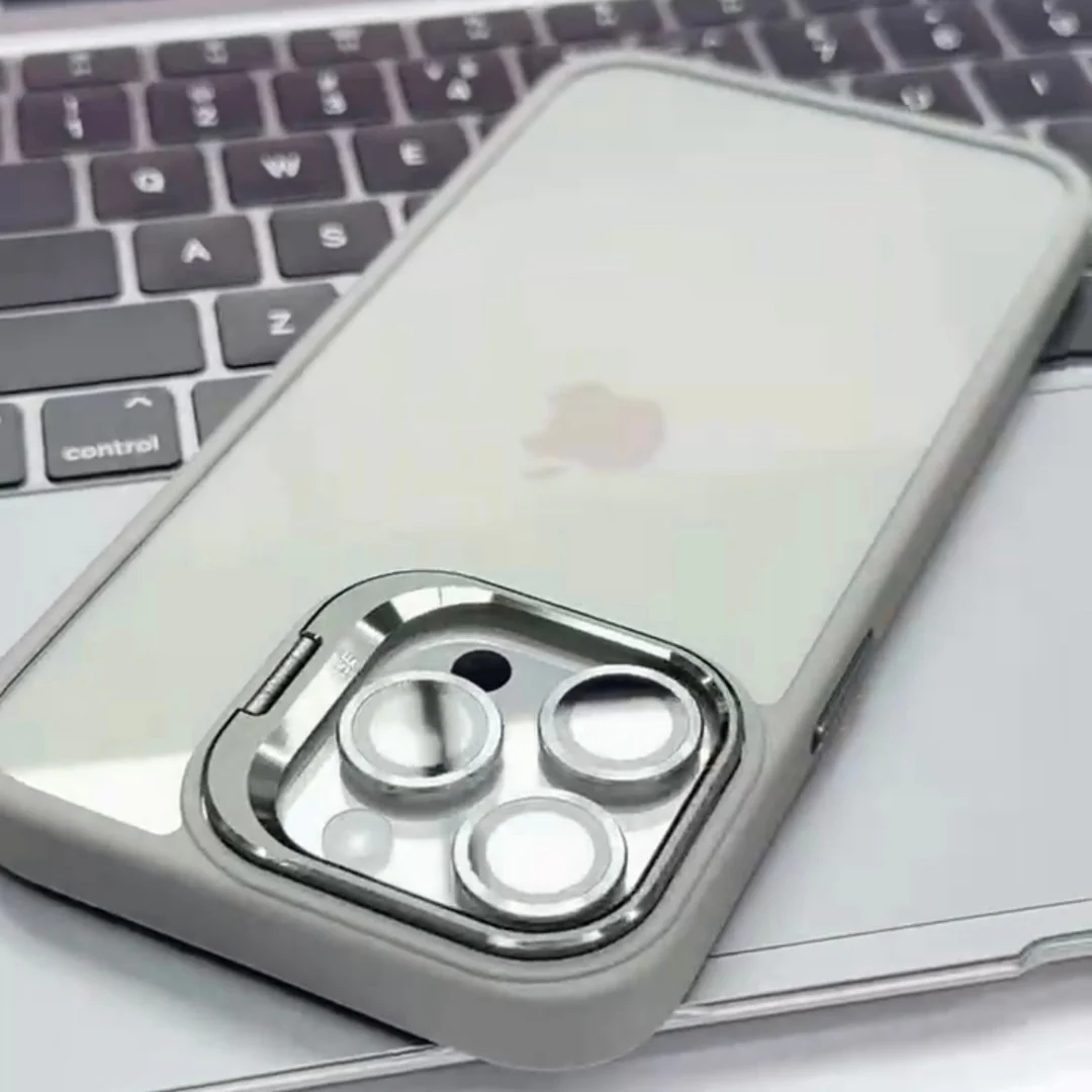 NATURAL TITANIUM METAL AIR SKIN WITH CAMERA RING & CAMERA STAND - Image 1