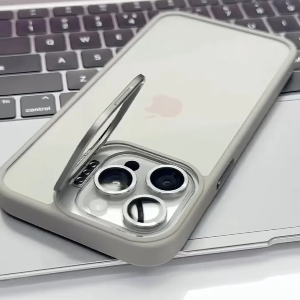 NATURAL TITANIUM METAL AIR SKIN WITH CAMERA RING & CAMERA STAND